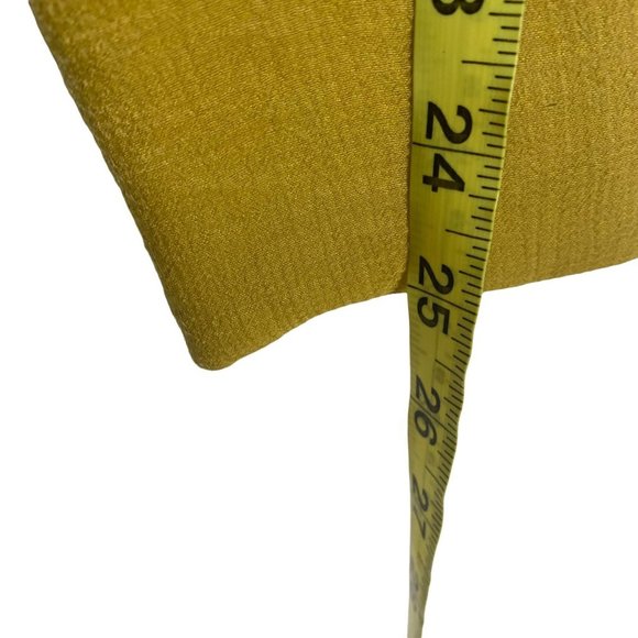 Lulus Chartreuse Gauze Long Sleeve Button Up Neck Tie Top Small - Picture 7 of 10